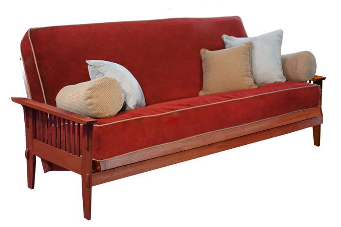 Mino Wood Futon Frame in Dark Cherry