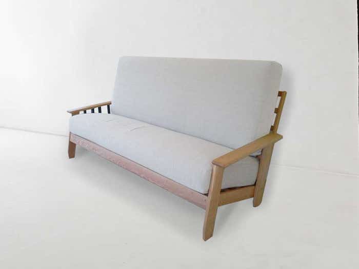 Scandia Outdoor Futon Frame Cherry with Natural Teak Oil Finish 