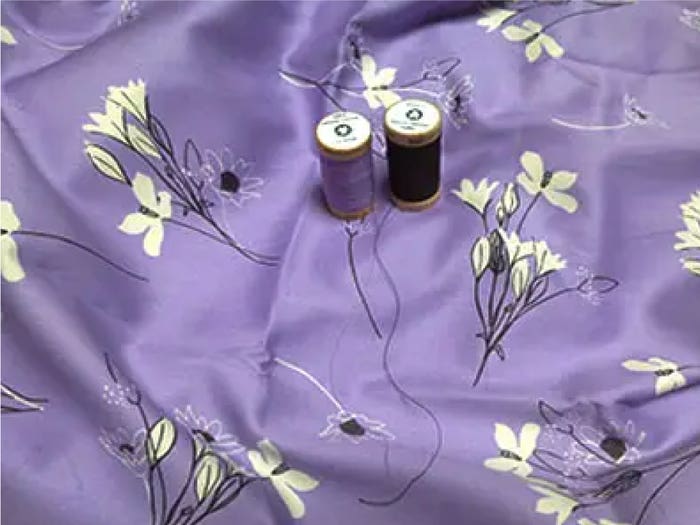 Stornetta Lavender Sateen - Floral Pattern Organic Cotton Futon Cover 