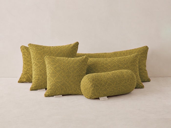 Natural Wool Dobby Weave Throw Pillows