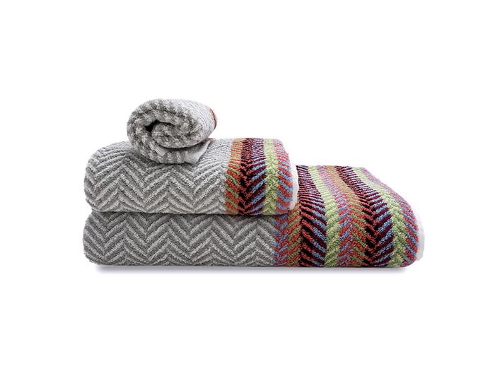 Herringbone Stone Multi Color 3 Piece Towel Set