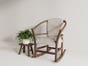 Rocking Chair With Vegan Leather Cushion 