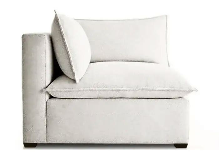 Organic Sofa Modular Corner Chair - Ready Made - Snow White Cotton 702g