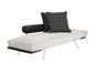 Spacely X-Long Single White Multi-Position Futon Frame and Mattress Set