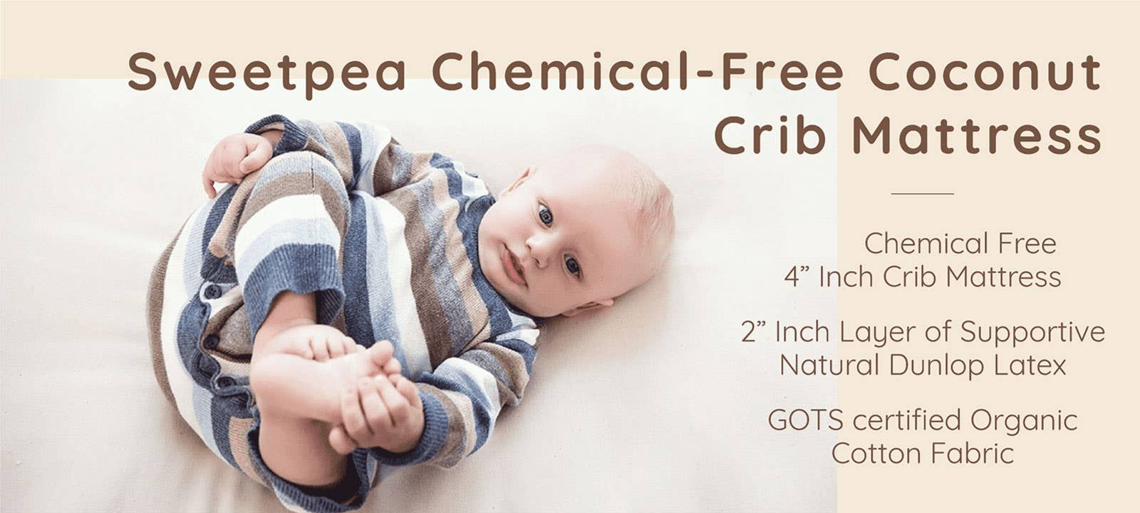 Sweetpea Chemical Free Coconut Crib Mattress