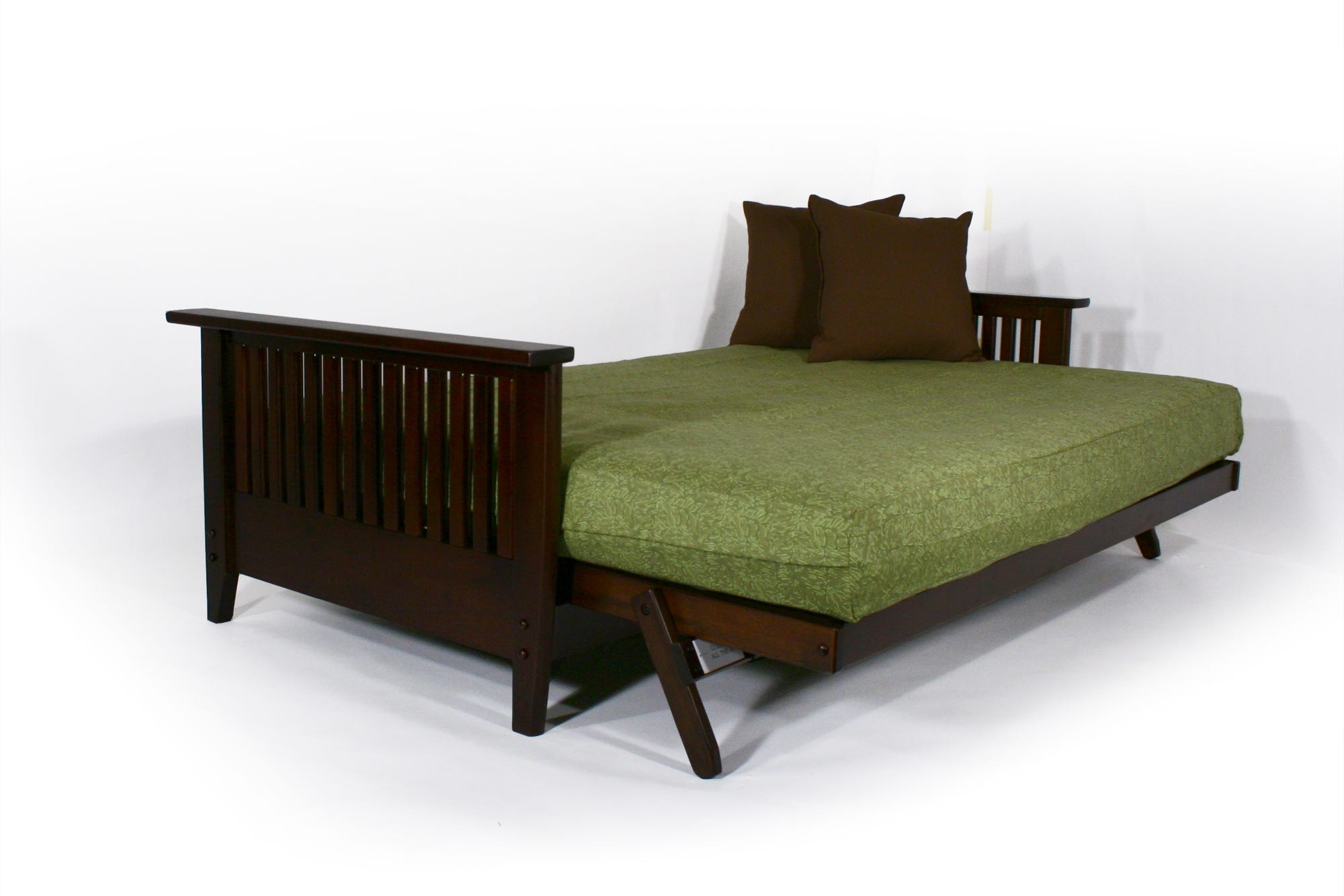 Sicilian Dark Cherry Futon Set Frame with Full bed Mattress