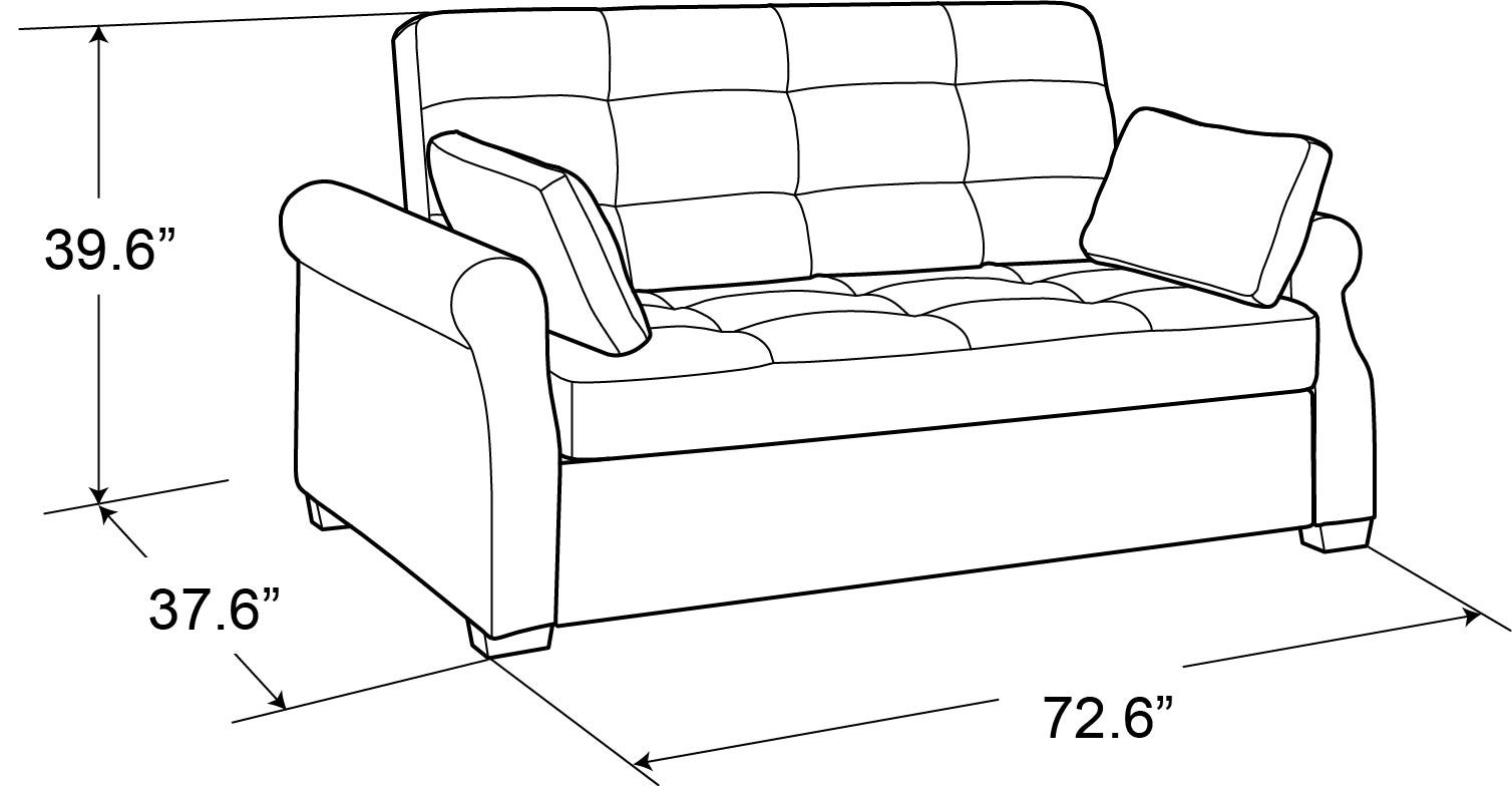 Hampton Brown Serta Loveseat Sofa Bed Dimension