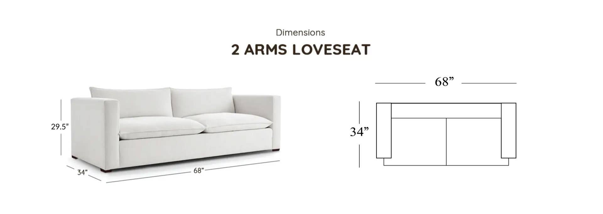 2 arms loveseat