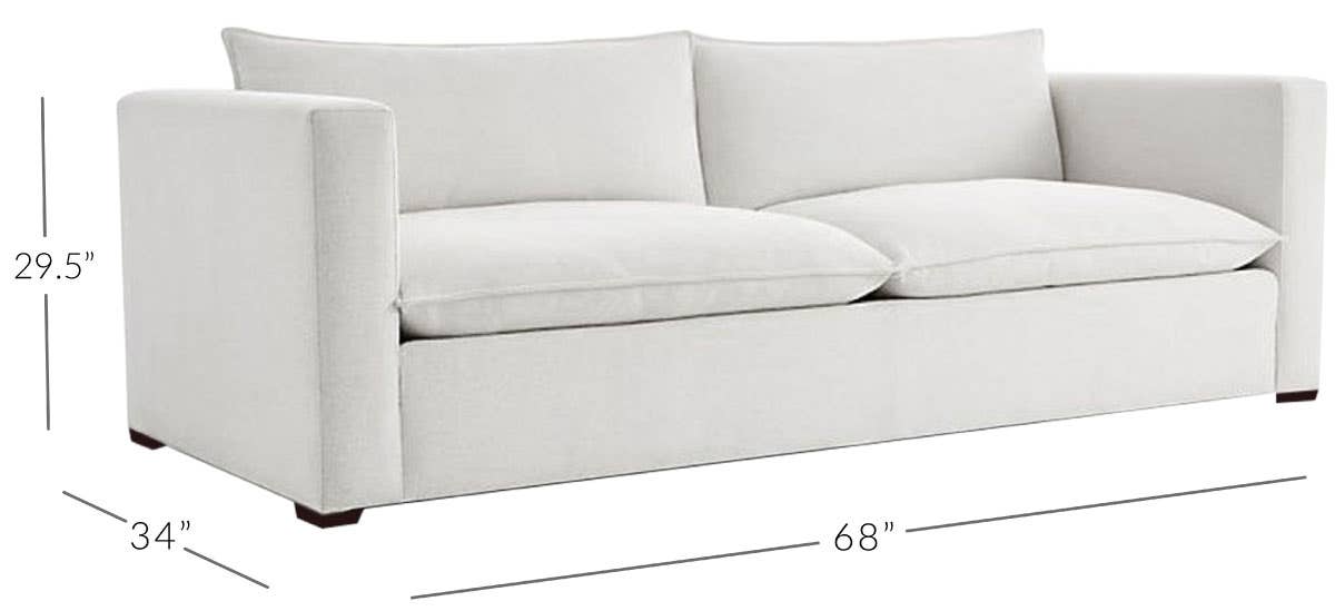 ORGANIC SOFA 2 ARM LOVESEAT - Standard Dimensions - quick ship