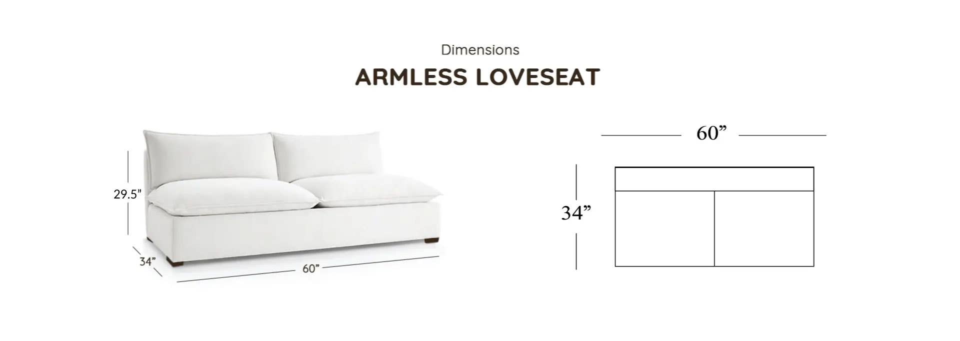 armless loveseat