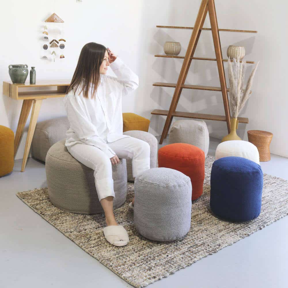 Square Pouf Colorful Fabric To Choose