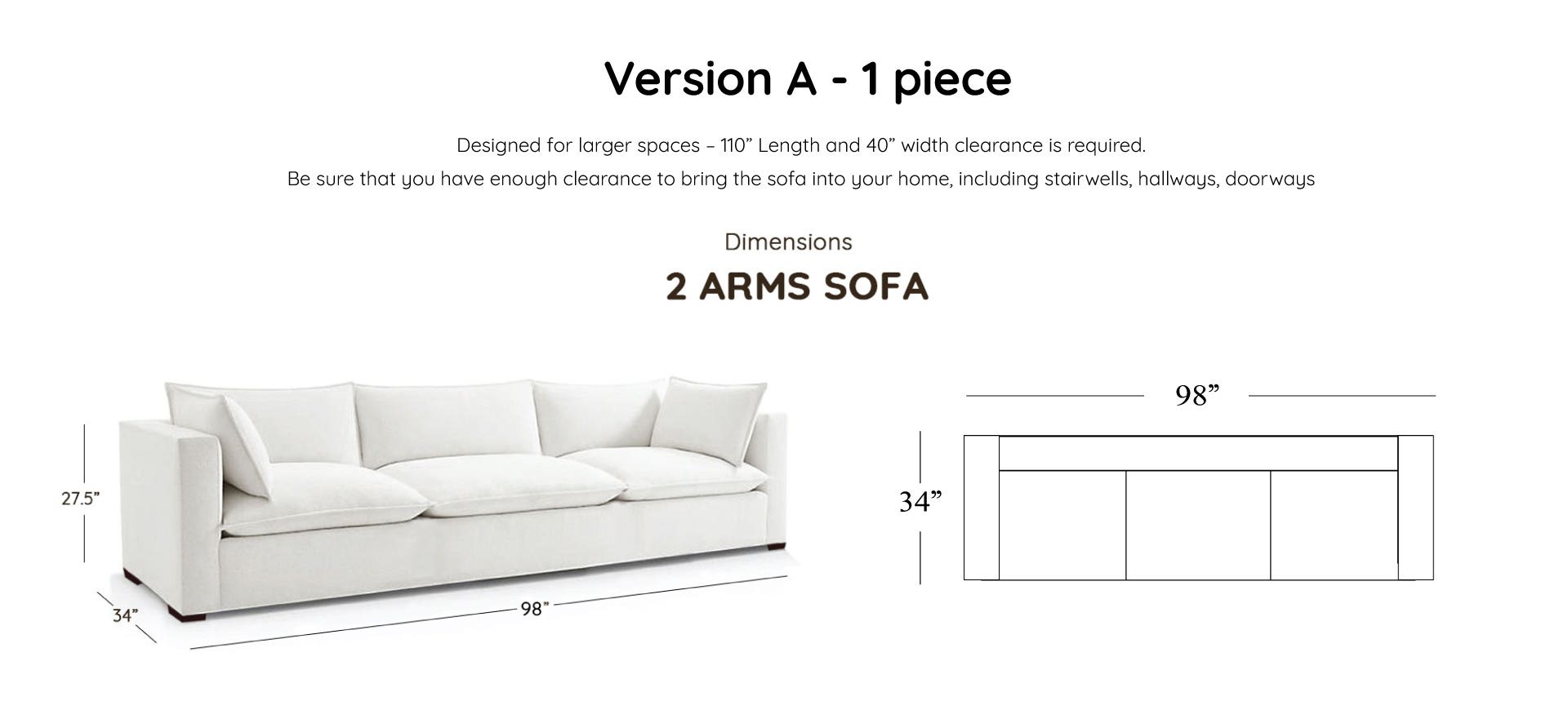2 arms sofa