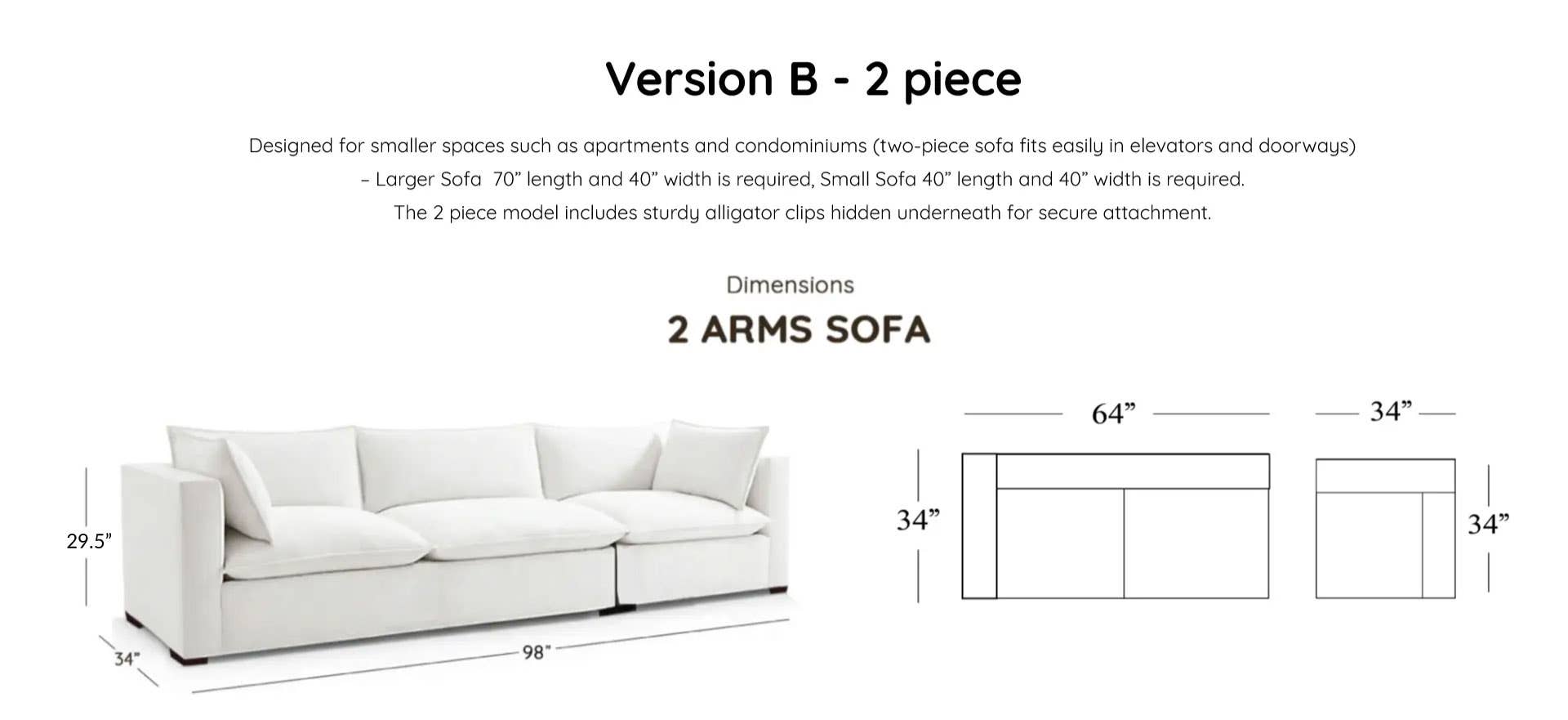 2 arms sofa