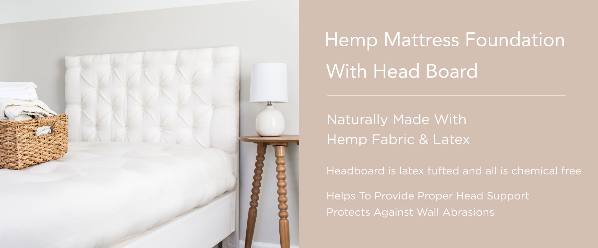 Hemp Mattress Foundation With Head Board
