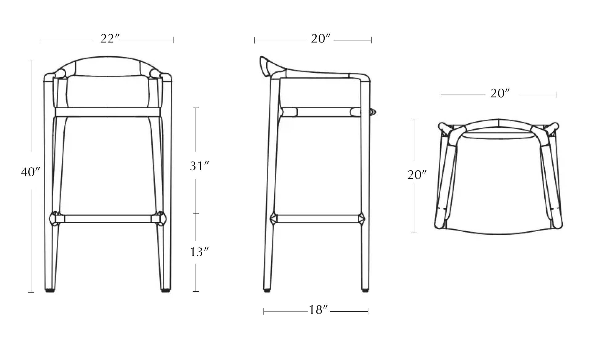 bar chair dimensions