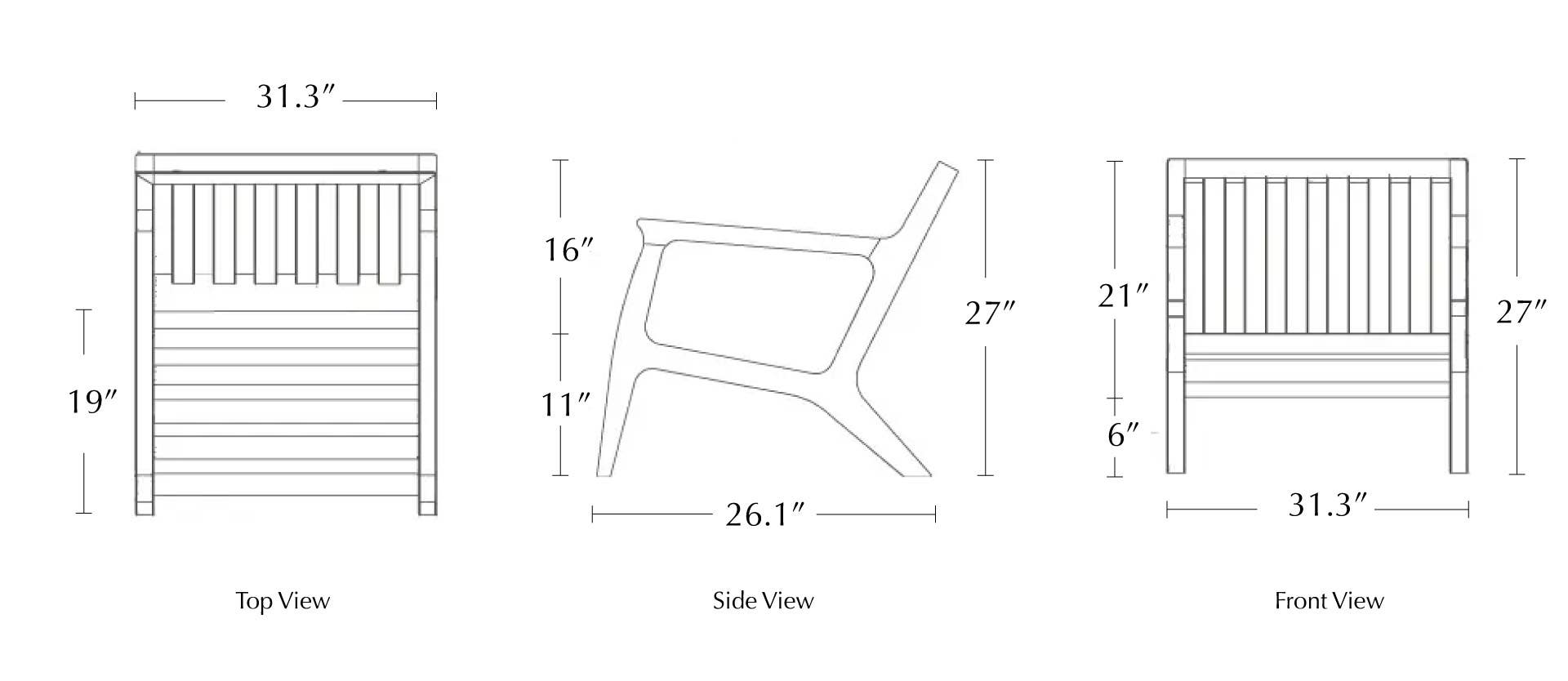 moku chair dimensions