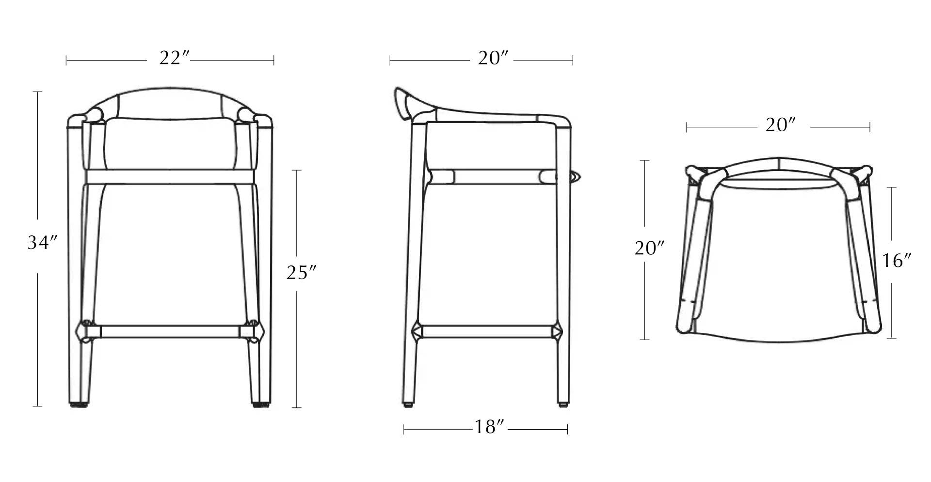 sagrada counter chair dimesions