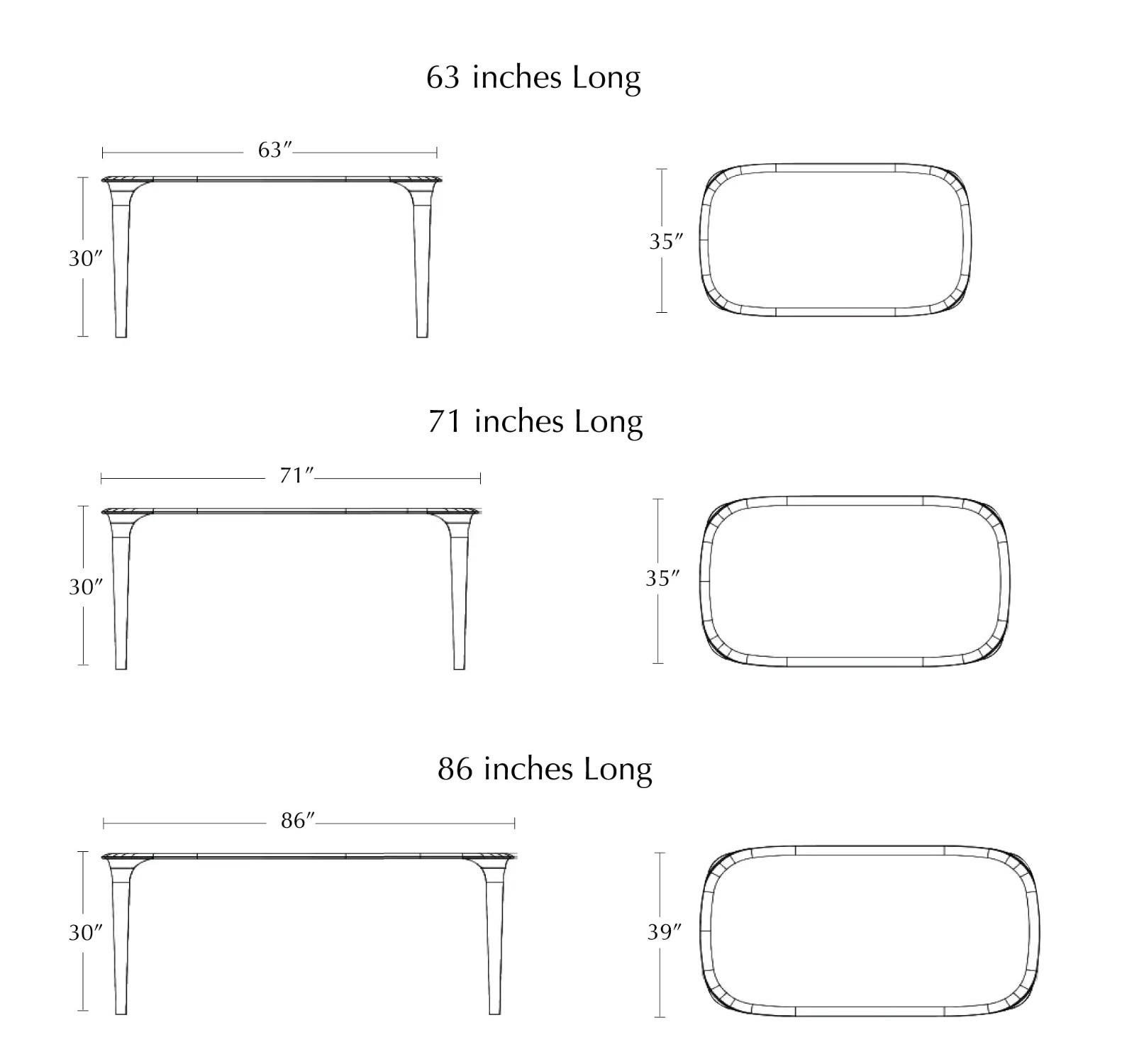 uniqa diding table domensions