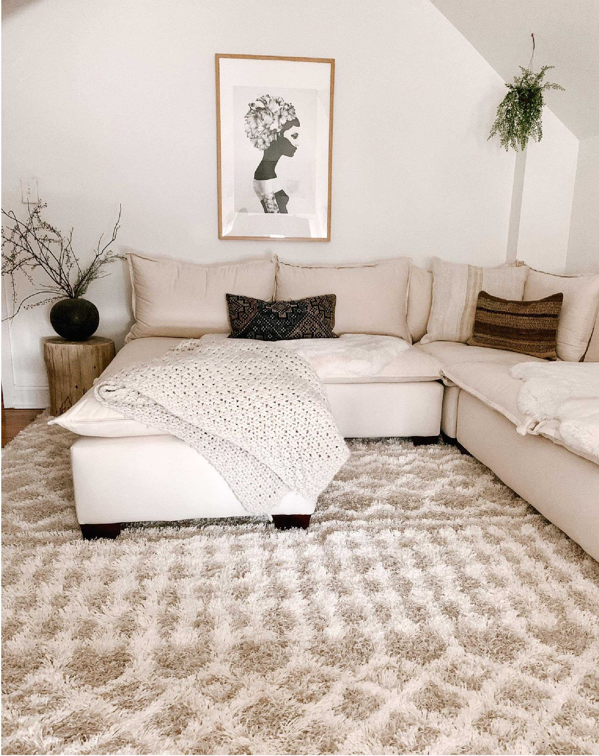 Armless Loveseat Organic Wool