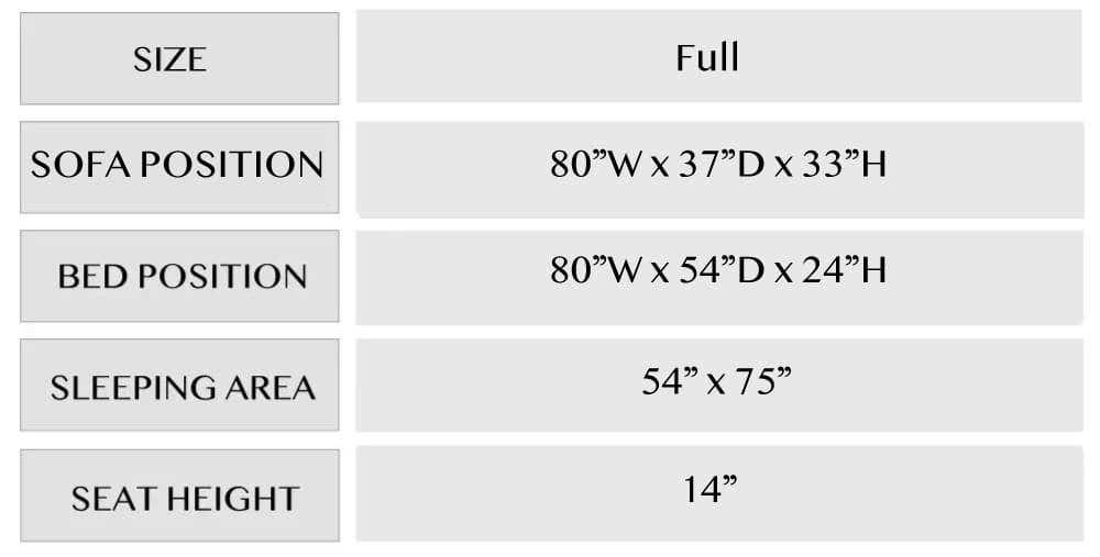 Full Size soda Dimensions