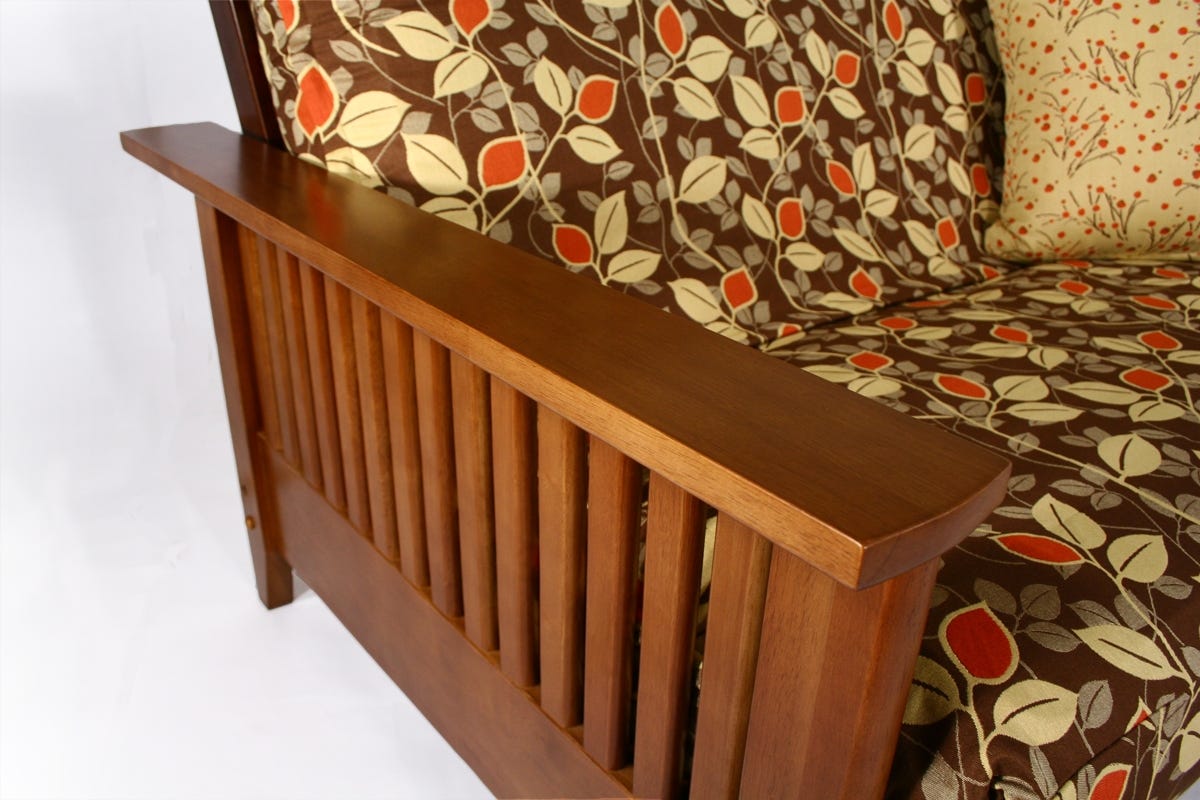 Denali Warm Cherry Futon Sofa Bed Closeup