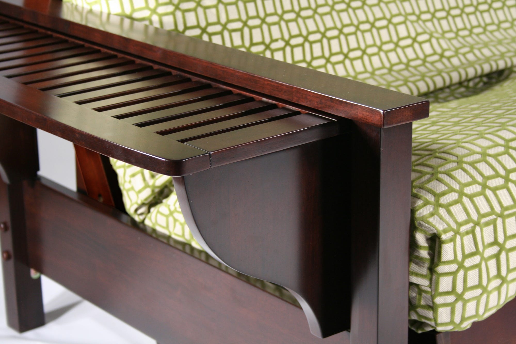 Tiro Dark Cherry Wall Hugger Futon Frame Open