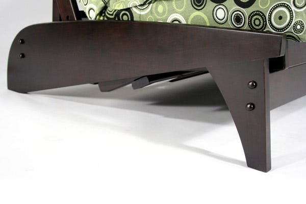 Dillon Black Walnut Wallhugger Couch Futon Sofabed