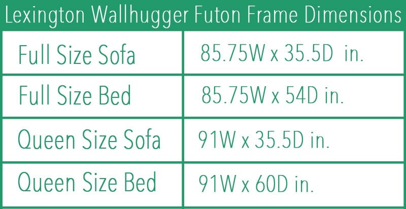 Lexington Warm Cherry Wallhugger Futon Couch