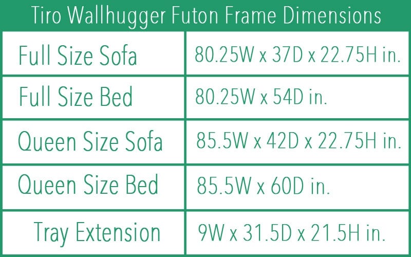Tiro Dark Cherry Wall Hugger Futon Frame